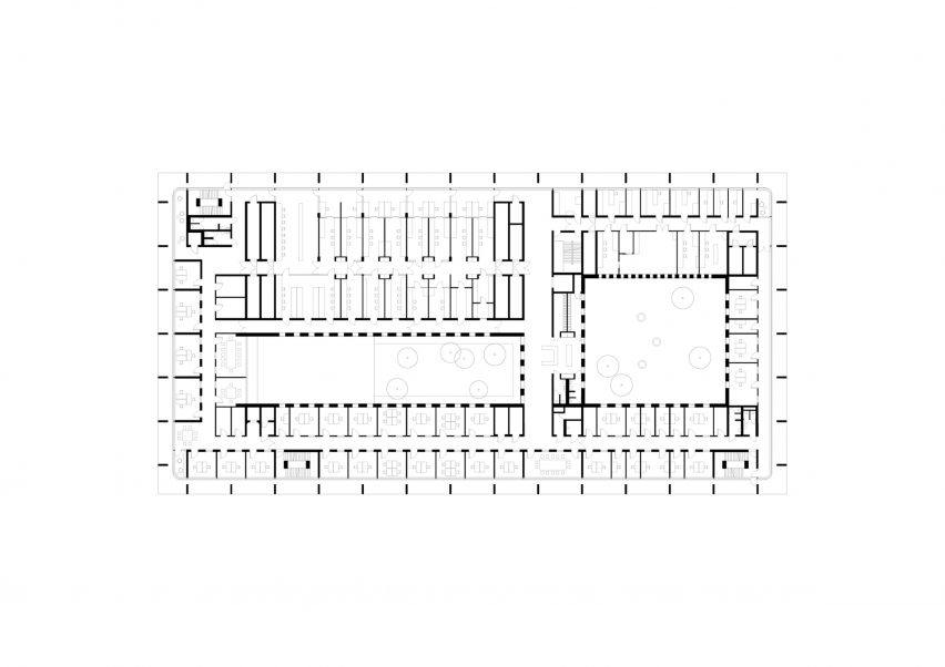 Fifth floor plan of the Geo and Environmental Centre by Kaan Architecten