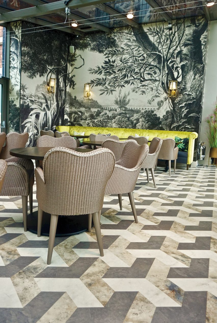 A photograph of the vinyl Kaleidoscope collection by Karndean Designflooring