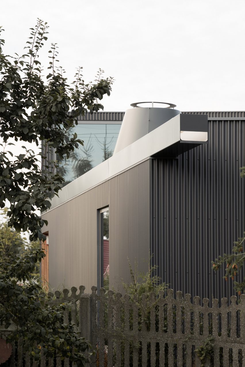 Holiday home with corrugated metal cladding