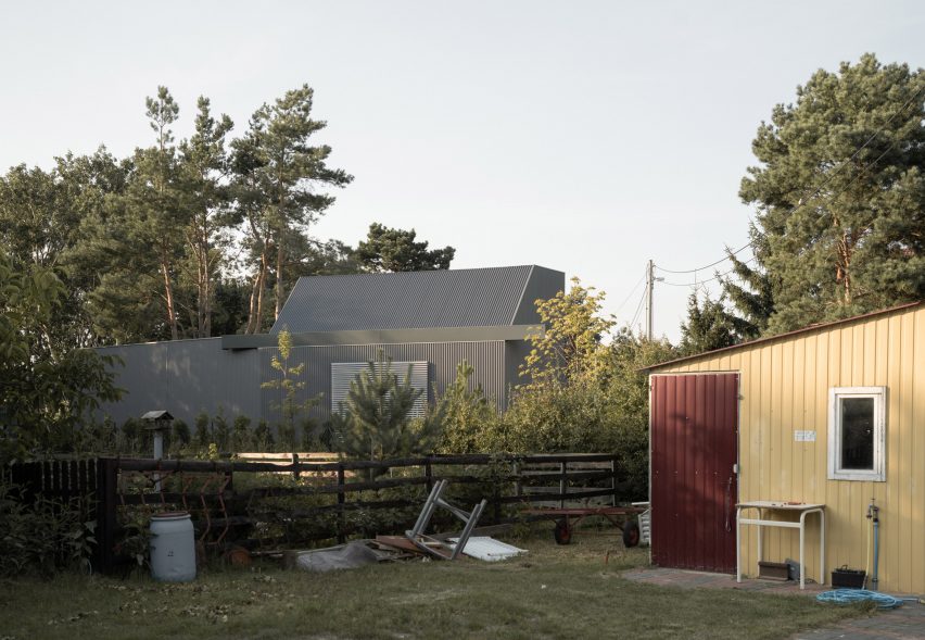 Holiday home with corrugated metal cladding
