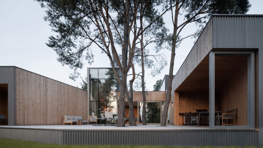 Wooden terrace of Polish house