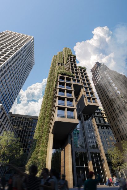 Planting system on tower