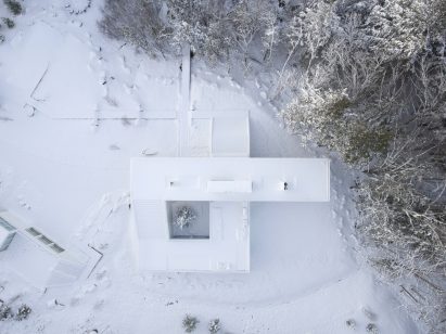 Aerial view of Lily Pad house