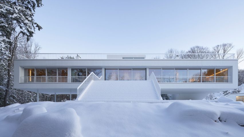 Lily Pad house in the snow