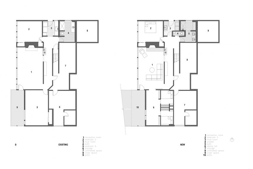 Lower level floor plan