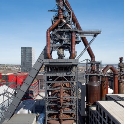 Blast furnace located on campus at the University of Luxembourg