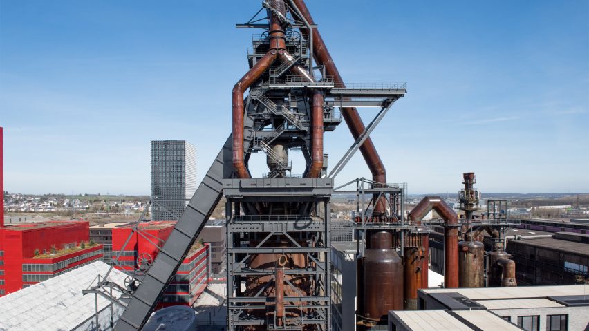 Blast furnace located on campus at the University of Luxembourg
