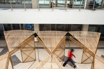 A man walks through Waf Kiosk