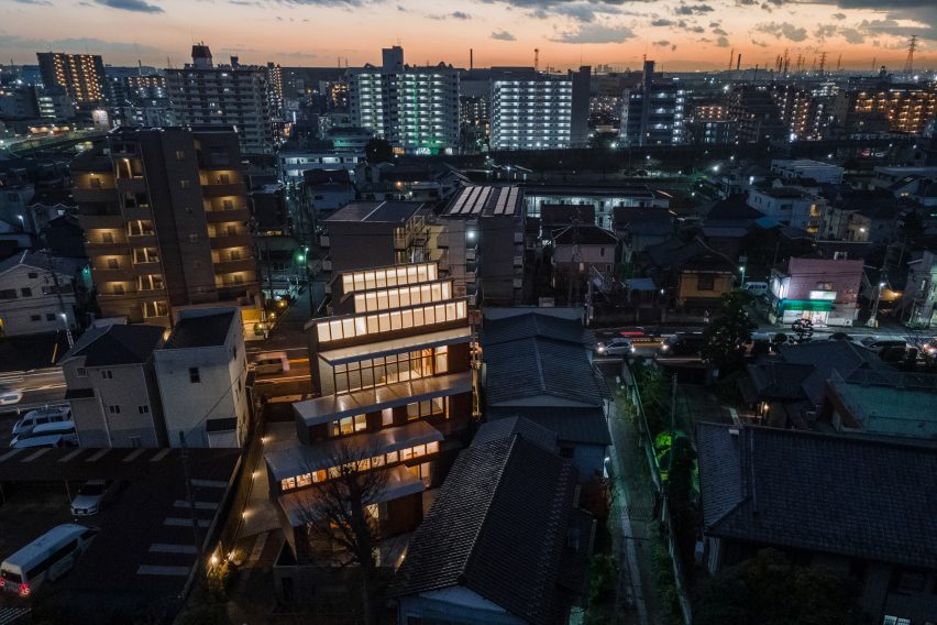 Night shot of Nishiji Project in Chiba