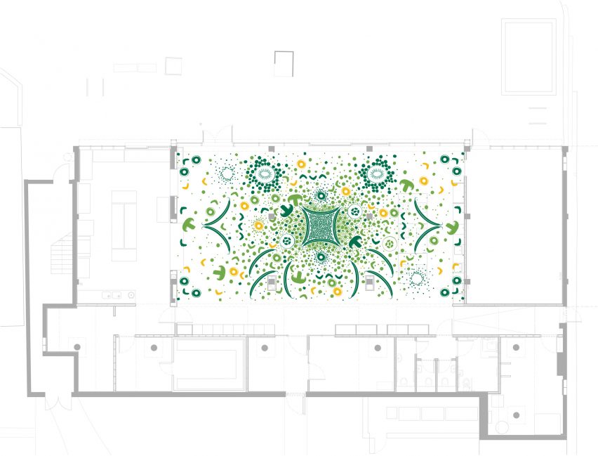 Ceiling plan of Nourish Hub by RCKa