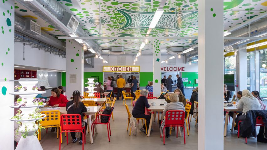 Ceiling mural in Nourish Hub by RCKa