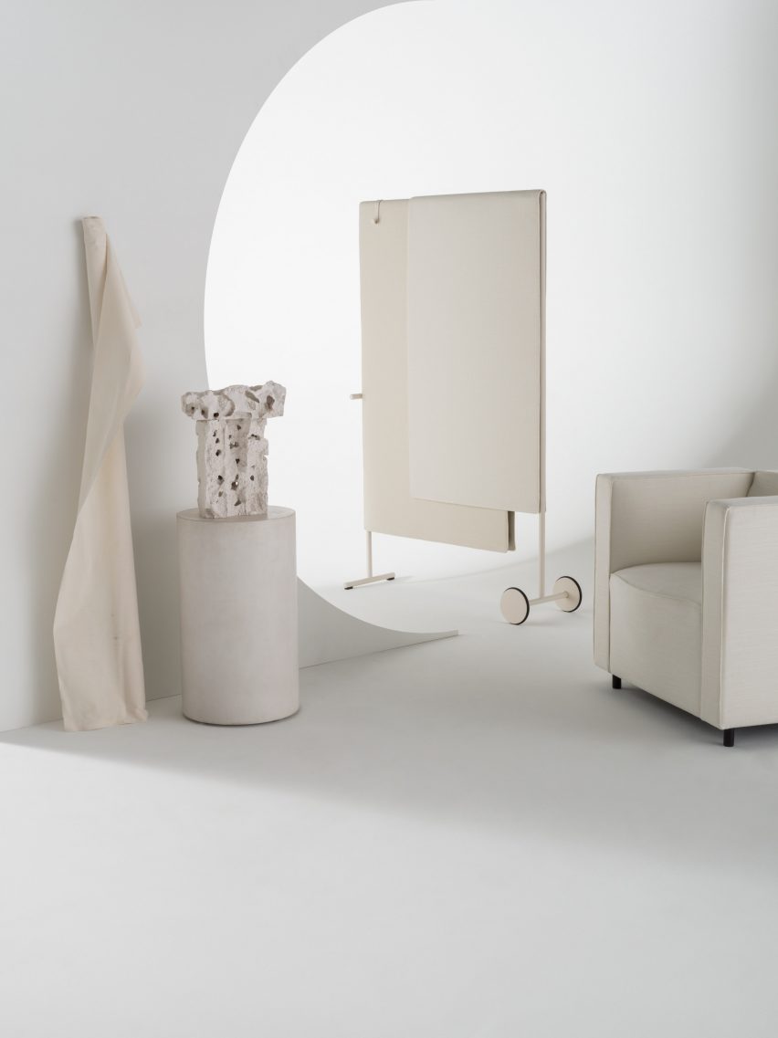 Thelma screen divider and Pauline chair