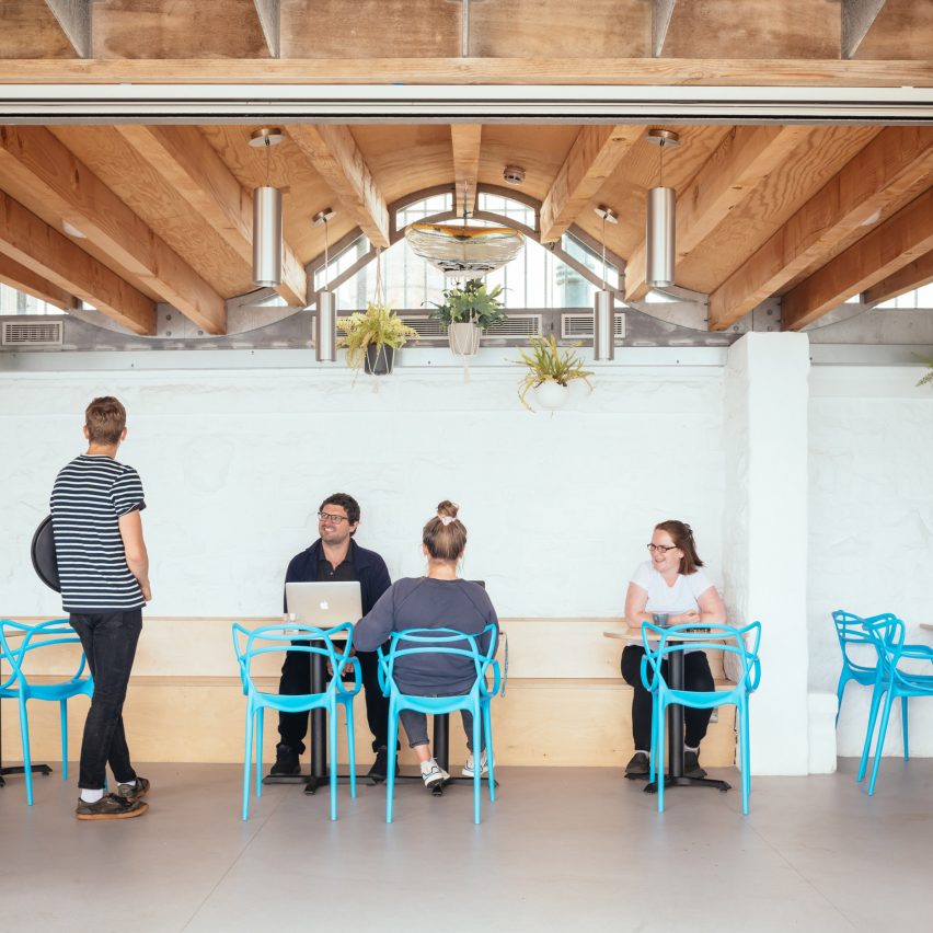 Interior of community space at Jubilee Pool Penzance