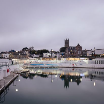 Night view of Jubilee Pool Penzance