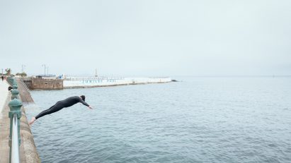 Diver at Jubilee Pool Penzance