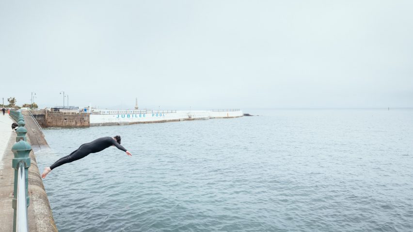 Diver at Jubilee Pool Penzance