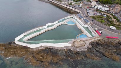 Aerial drone photo of Jubilee Pool Penzance