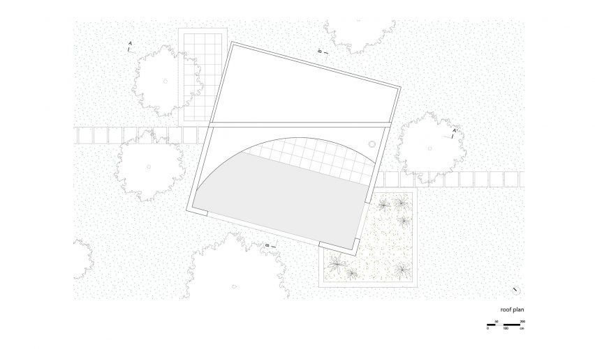 Roof plan of the Refuge by NWLND Rogiers Vandeputte