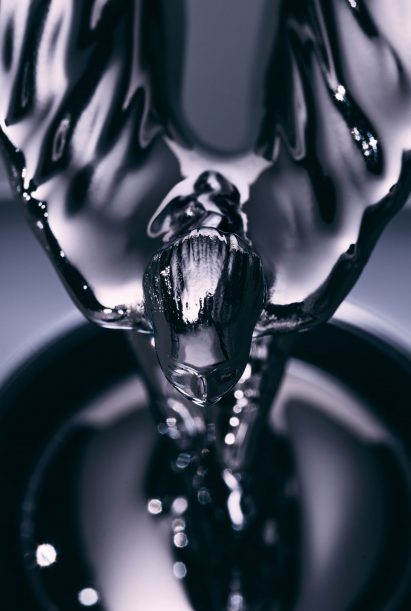 An aerial view of the Spirit of Ecstasy model