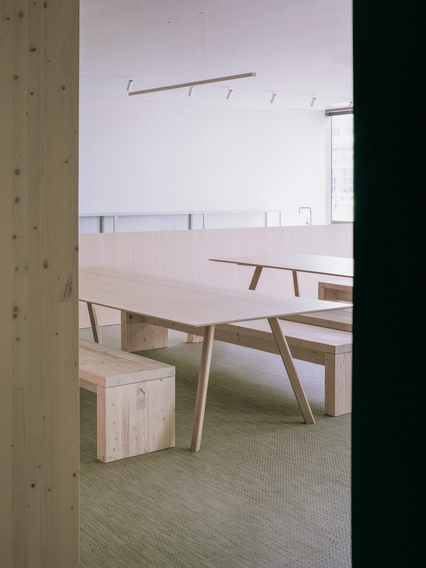 Spruce partitions feature in Samsung Design Europe's minimalist office
