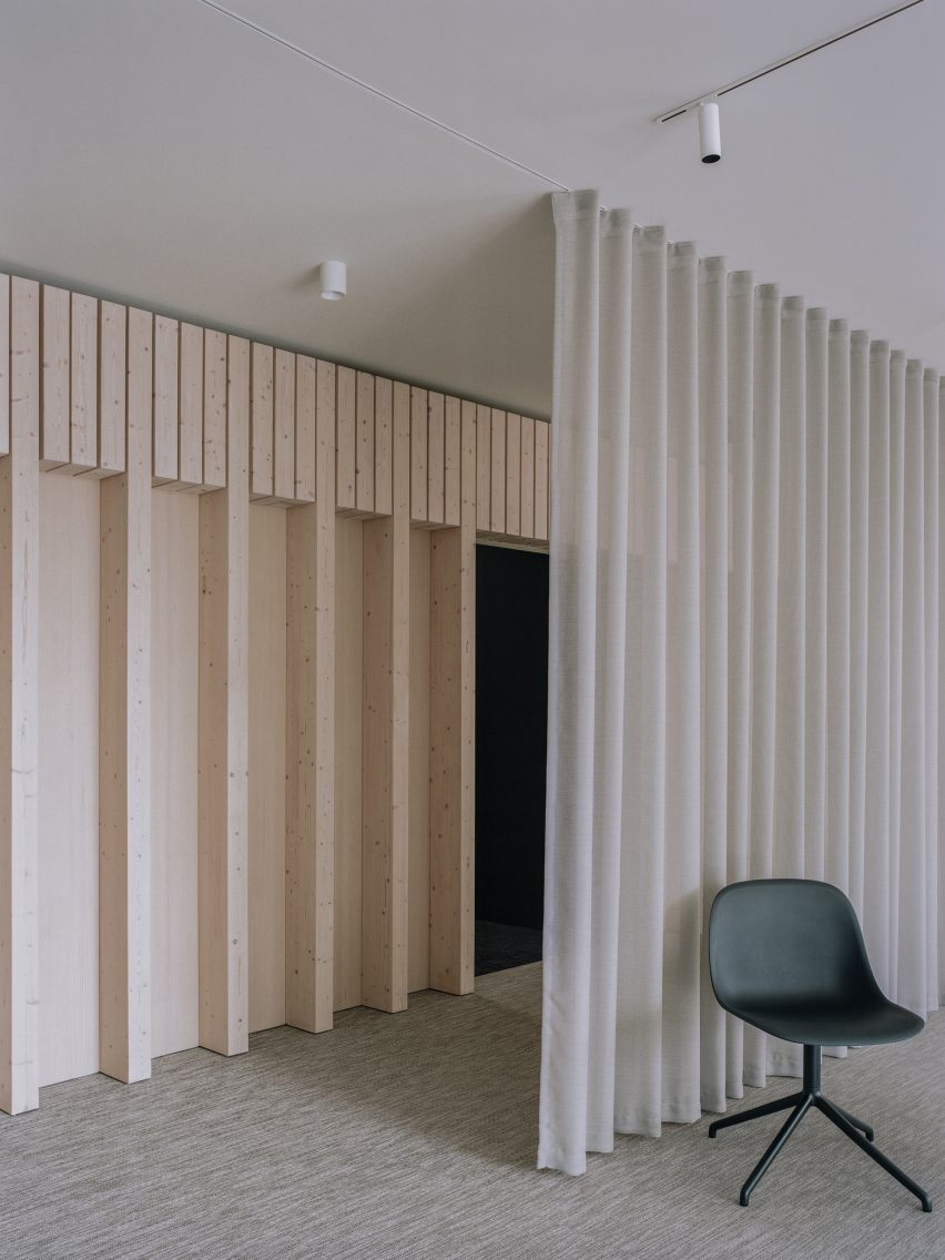 Spruce partitions feature in Samsung Design Europe's minimalist office