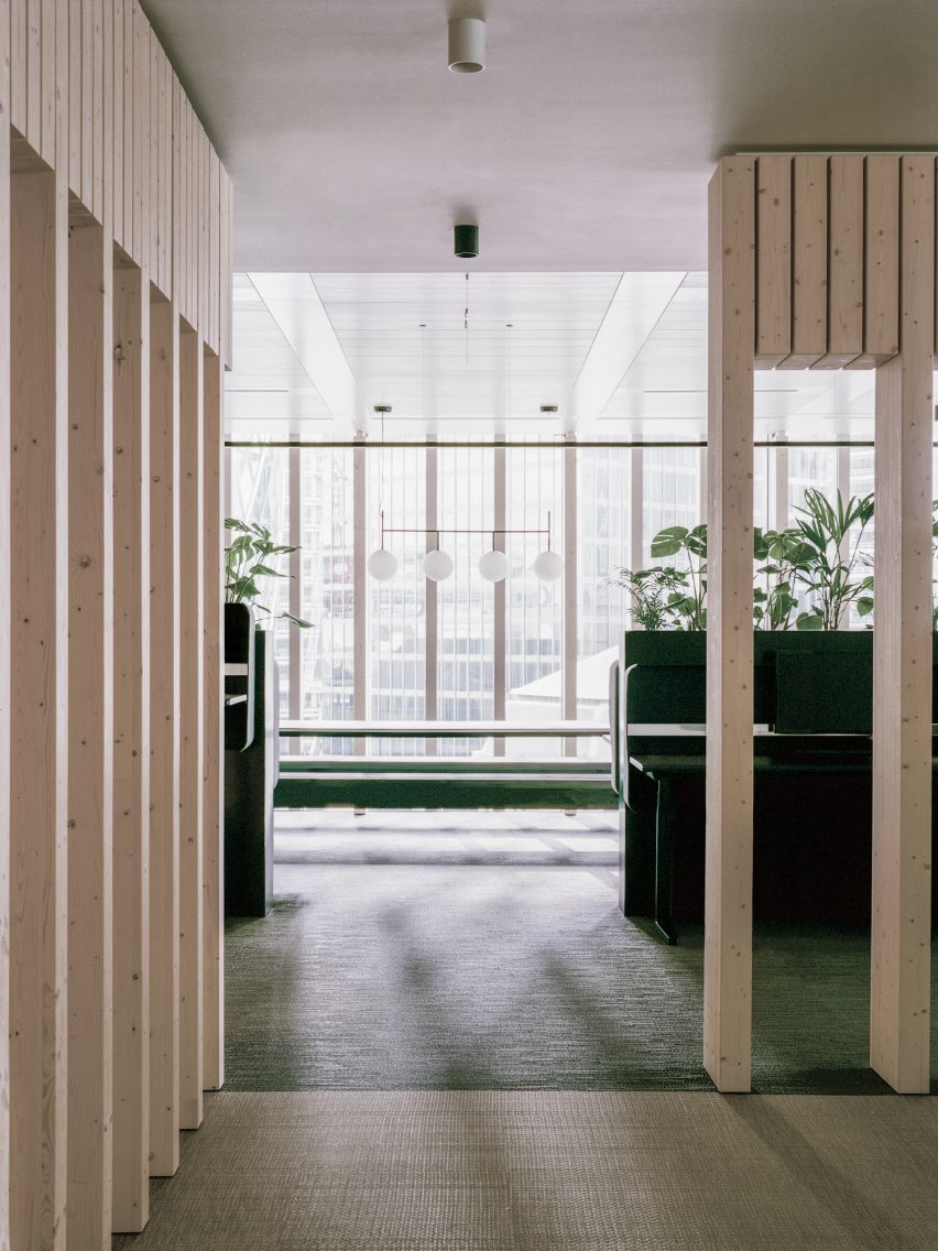Spruce partitions feature in Samsung Design Europe's minimalist office