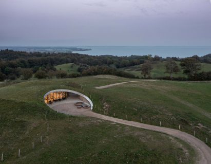 Aerial view of Skamlingsbanken Visitor Centre