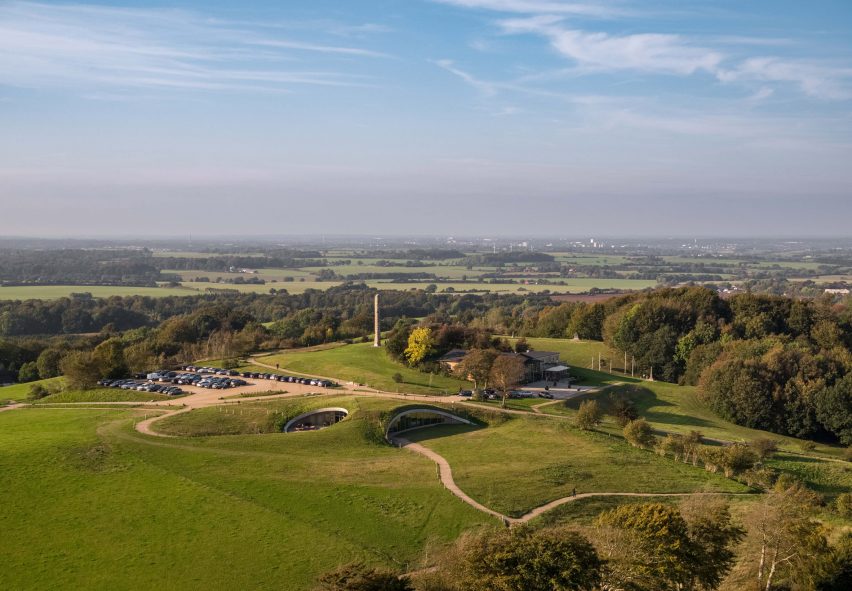 Aerial view of Skamlingsbanken Visitor Centre