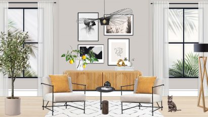 Interior render of a living space by a student of Interior Design Software Course at National Design Academy