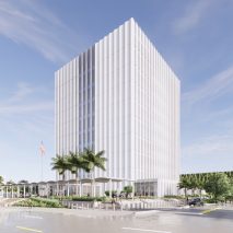 The building will have a fluted glass and metal exterior