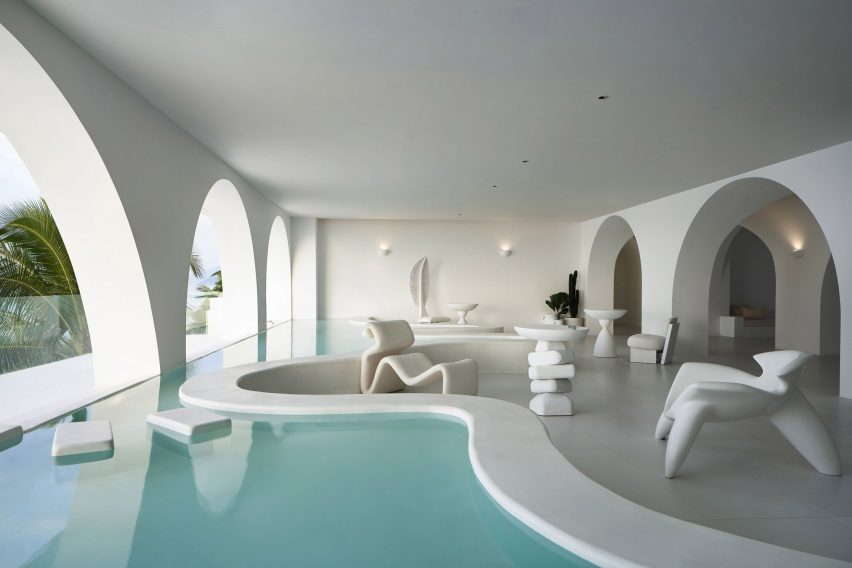 Sumei Skyline Coast hotel by GS Design features white interiors