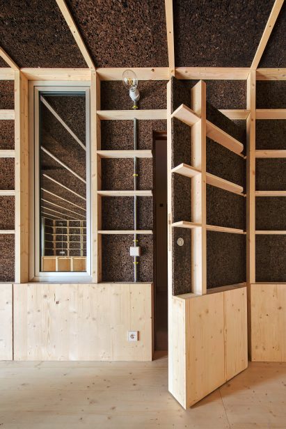 Wooden wall shelving