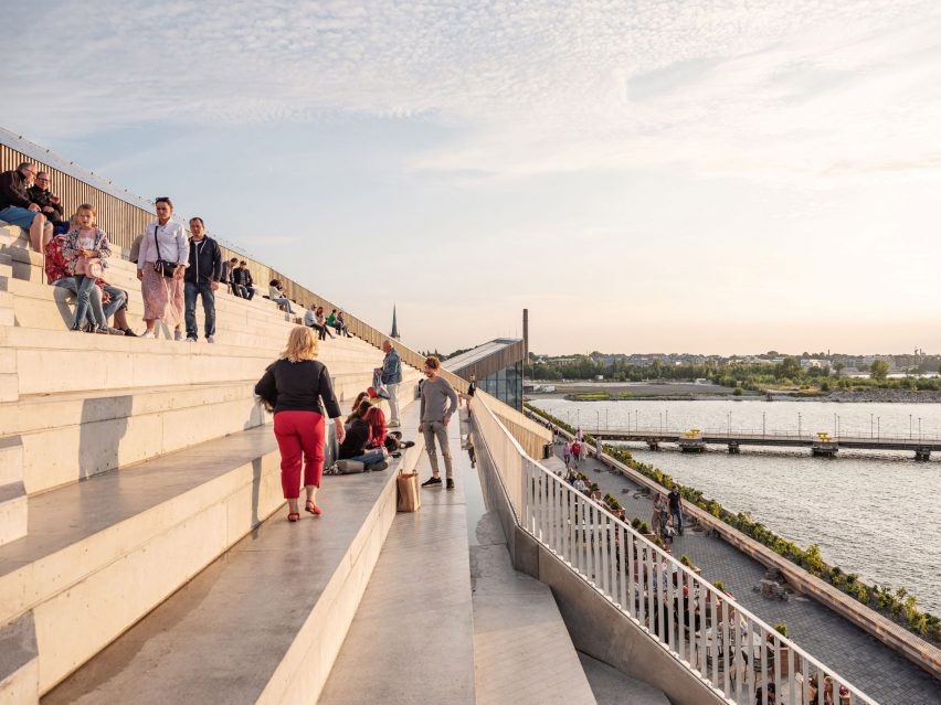 Seating steps at Tallinn Cruise Terminal by Salto Architects and Stuudio Tallinn