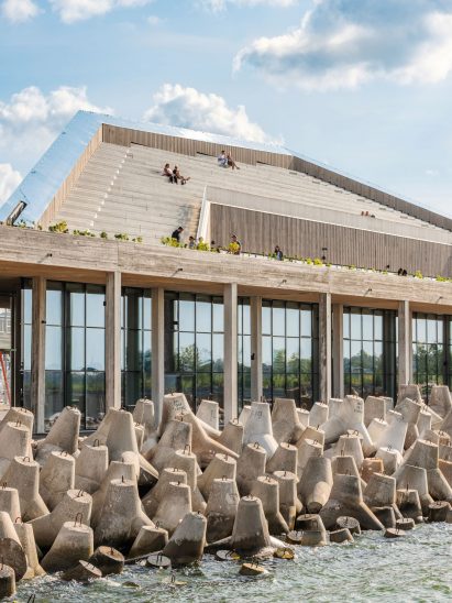 Facade of Tallinn Cruise Terminal by Salto Architects and Stuudio Tallinn