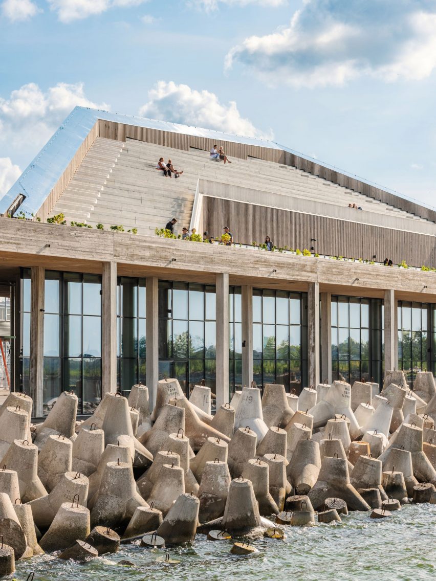 Facade of Tallinn Cruise Terminal by Salto Architects and Stuudio Tallinn