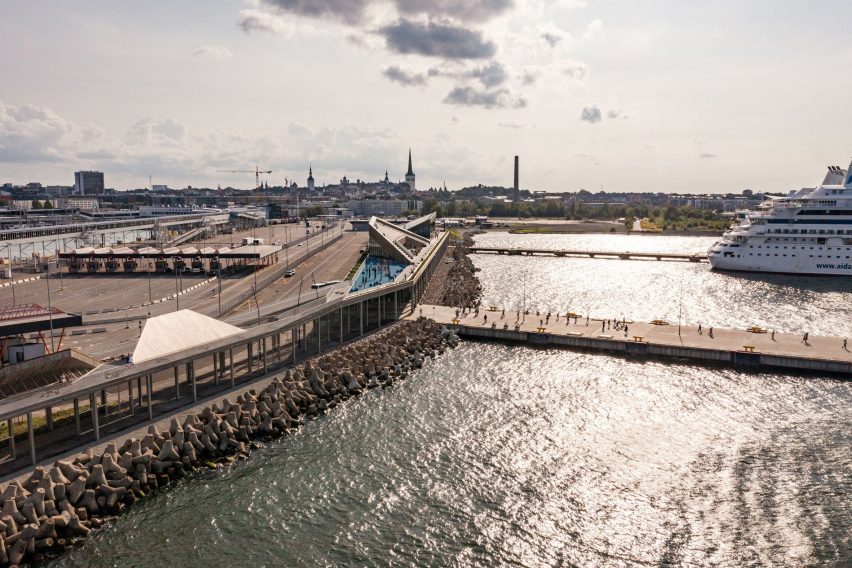 Aerial view of Tallinn Cruise Terminal by Salto Architects and Stuudio Tallinn