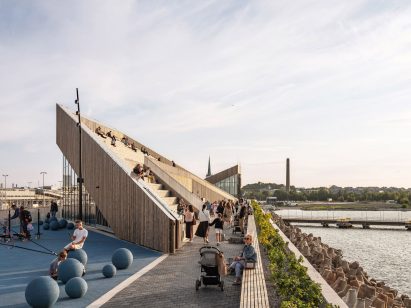 Tiered seating at Tallinn Cruise Terminal by Salto Architects and Stuudio Tallinn