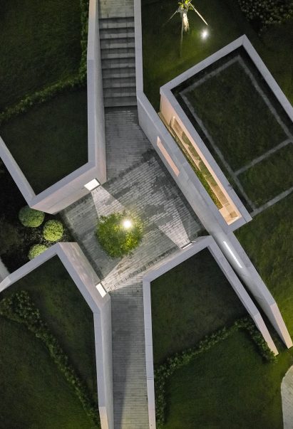 A courtyard is at the centre of The Earth