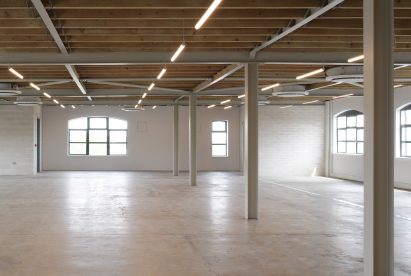 Office with wooden ceiling in Lazlo by Henley Halebrown