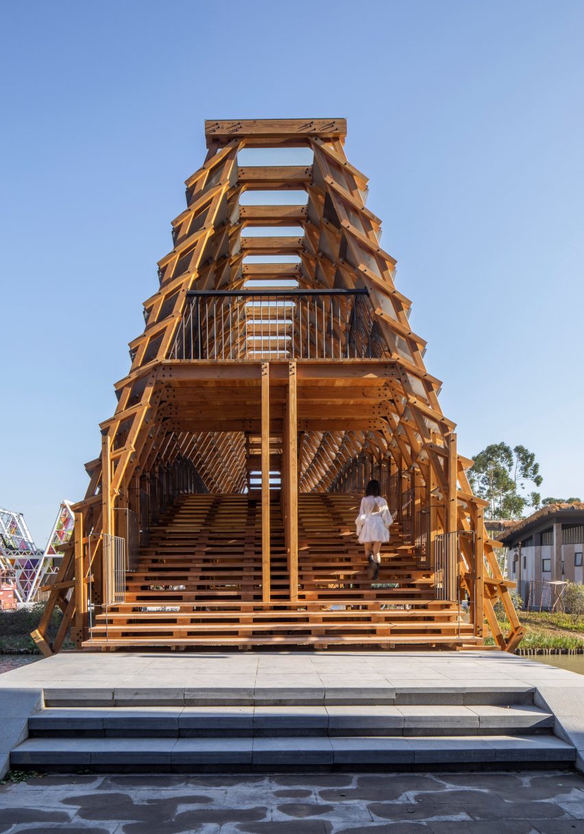 Entrance to Timber Bridge in Gulou Waterfront, the latest project by LUO Studio