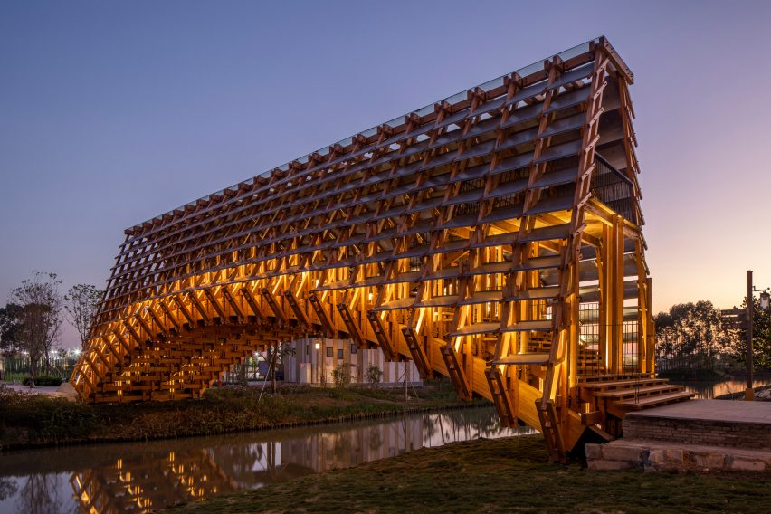 Timber Bridge in Gulou Waterfront, the latest project by LUO Studio