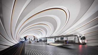 Render of the Dnipro Metro platform 