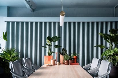 Duck-egg blue workspace in London