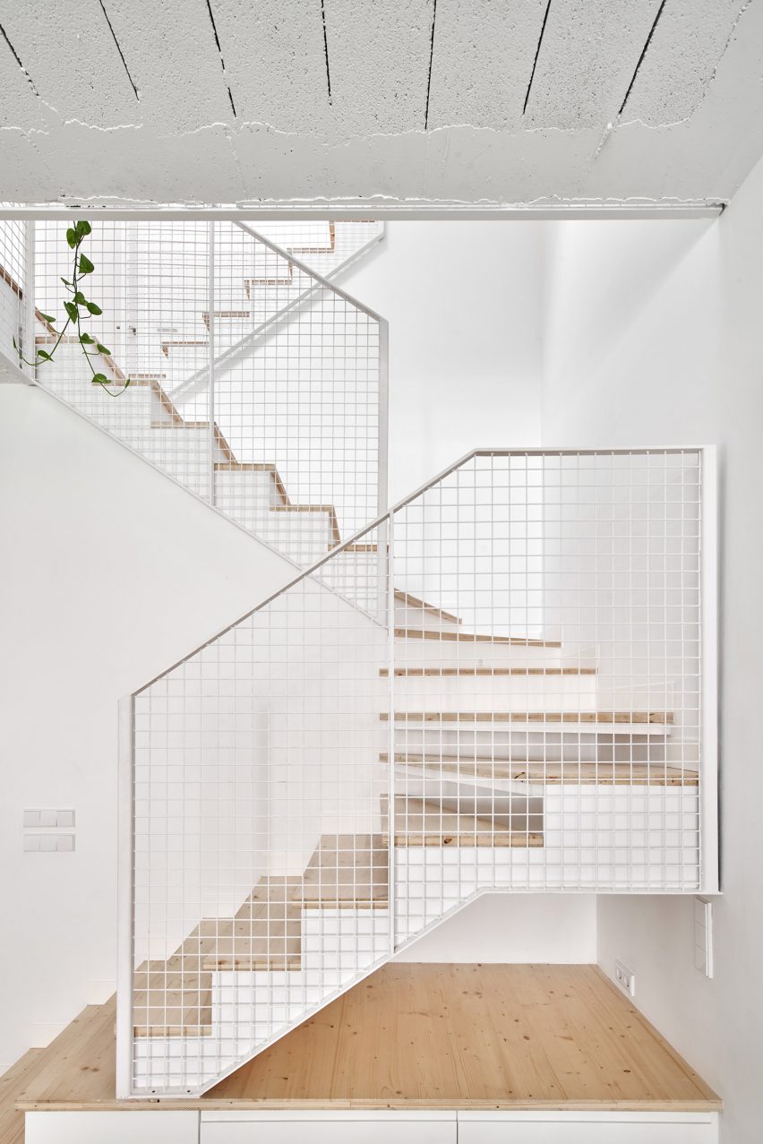 White metal staircase