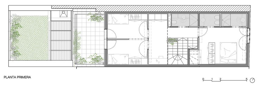 First floor plan of 100JOA house by Vallribera Arquitectes