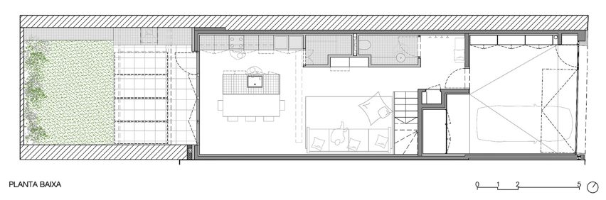 Ground floor plan of 100JOA house by Vallribera Arquitectes