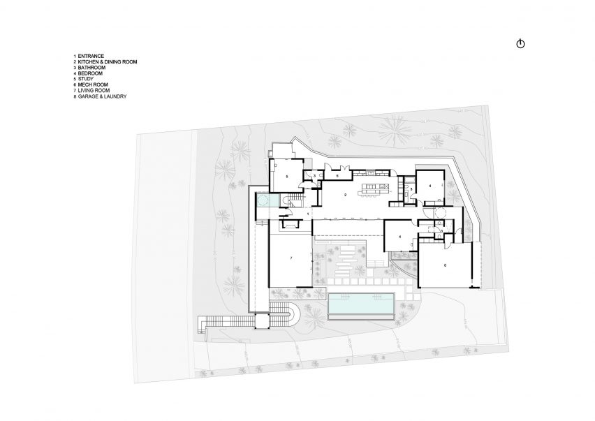 Beverly hills house first storey plans