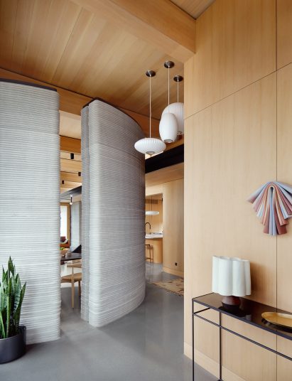 Lake Flato ICON House Zero 3D Printing house Austin interior