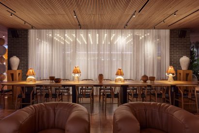 Long wooden table in One Hundred Shoreditch