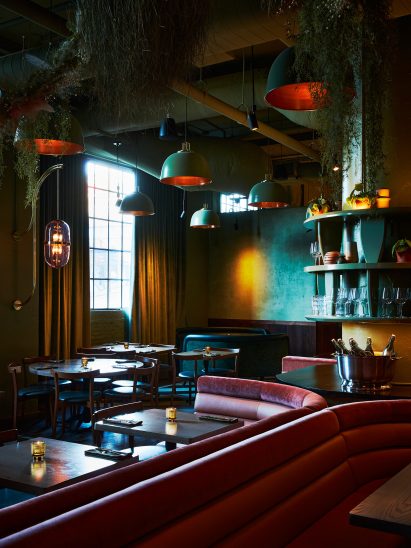 The Bistro with green walls